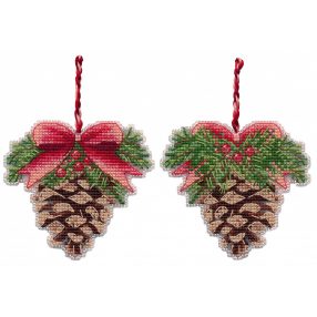 S1701 Christmas tree decoration. Pine cone 9,3×8,5 cm