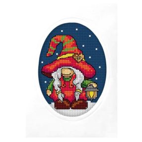 SA6326 Karácsonyi manó lámpással 10,5x15 cm