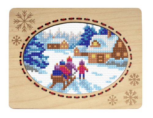 SA6680 Winter Landscape with Children 10,6x14,4 cm