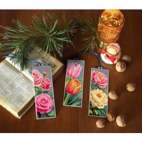SA8714 Bookmarks set of 3 - Flower 6,5x19 cm
