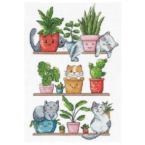 SANK-68 Cats and flowers 15x23 cm