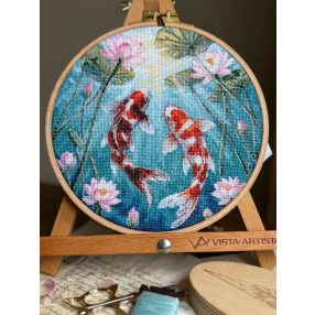 SANK-73 Carps and lotuses 21,5x21,5 cm