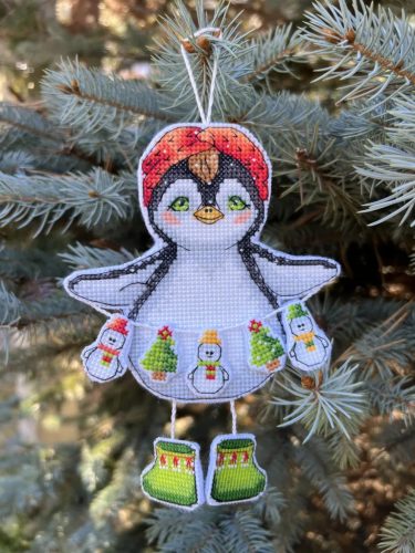 SANP-70 Penguin with a garland 11х14,5 cm