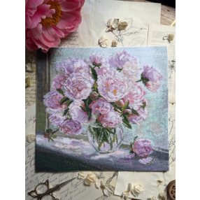 SANP-80 Peonies on the window 24,5x24,5 cm