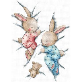SANS-70 Sleeping bunnies 12x16,5 cm