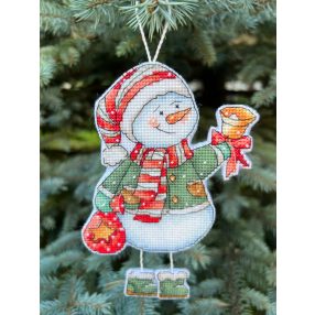 SANS-79 Snowman with a bell 10,5х14 cm