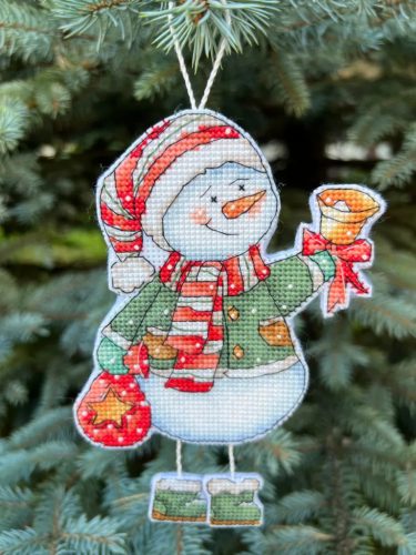 SANS-79 Snowman with a bell 10,5х14 cm