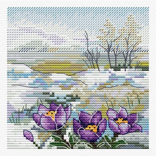 SM999 The first flowers 11x11 cm