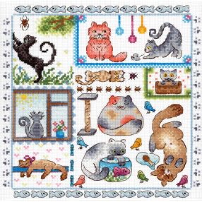SNV894 Sampler - Cats 20x20 cm