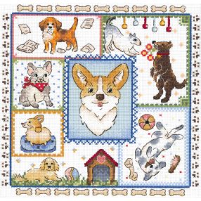 SNV895 Sampler - Puppy Joy 20x20 cm