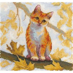 SNV908 Fluffy ginger cat 19x19 cm