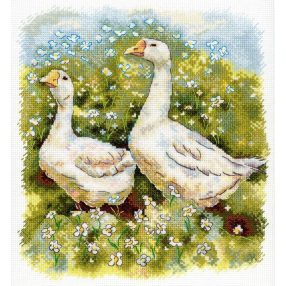 SNV970 Geese on a walk 22x20 cm