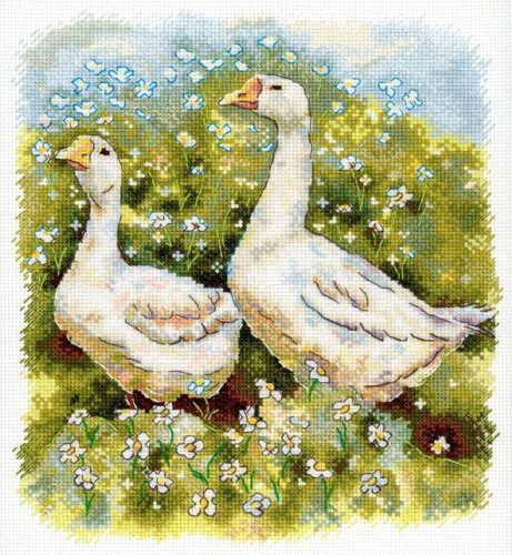 SNV970 Geese on a walk 22x20 cm