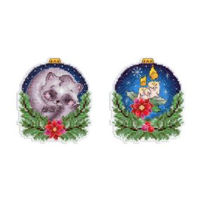 SR1161 Karácsonyi gömb mosómacival 10x9 cm