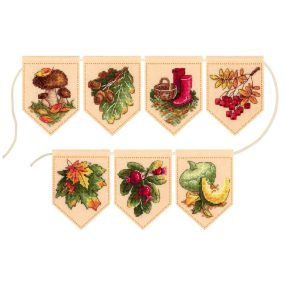 ST1096 Őszi girland - bézs 10x7 cm/db