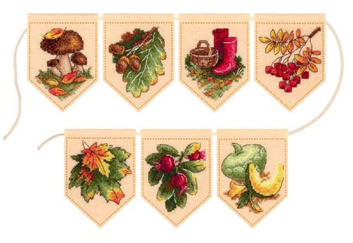 ST1096 Autumn garland beige 10x7 cm