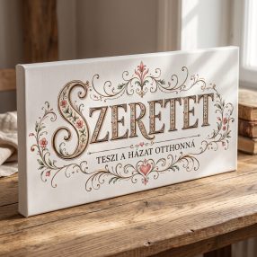 Szeretet teszi a házat otthonná - pasztell - vászonkép