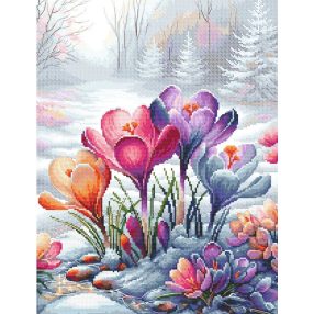 Z10944 Landscape with crocuses 30x40 cm