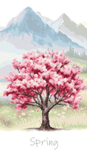 Z10956 Four seasons - Spring tree 20x35 cm