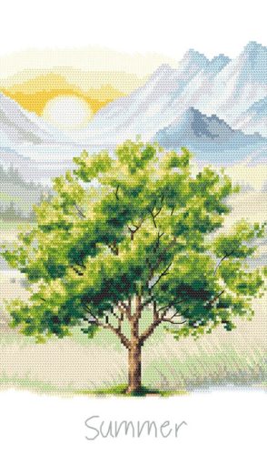 Z10957 Four seasons - Summer tree 20x35 cm
