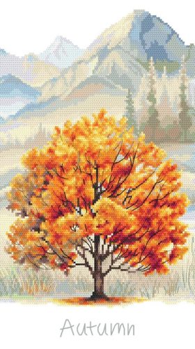 Z10958 Four seasons - Autumn tree 20x35 cm