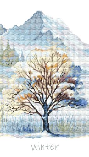 Z10959 Four seasons - Winter tree 20x35 cm