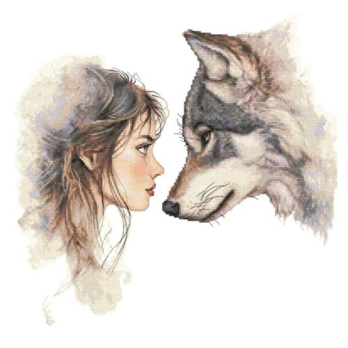 Z10986 Girl and the Wolf 36x36 cm