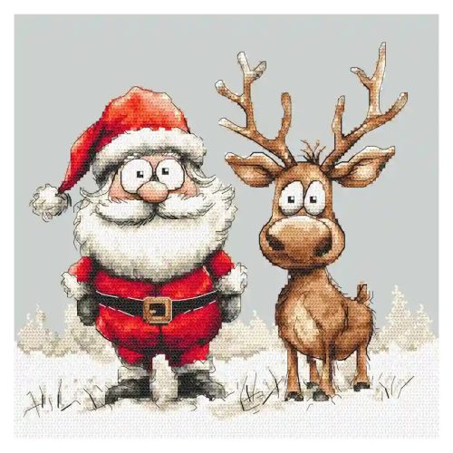 Z10992 Télapó és szarvas 25x25 cm