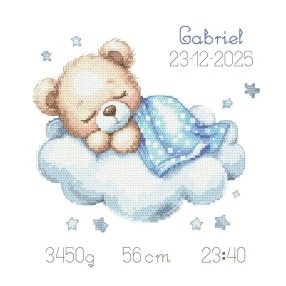 Z10999 Macis babaköszöntő - fiú 20x20 cm