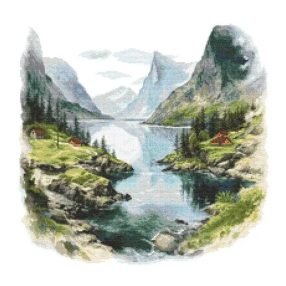 Z11176 Norwegian landscape 40x40 cm