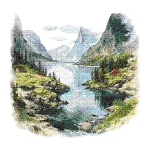 Z11176 Norwegian landscape 40x40 cm