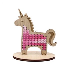   Z11436 Embroidery kit on plywood for children - Unicorn 7,5x6,5 cm