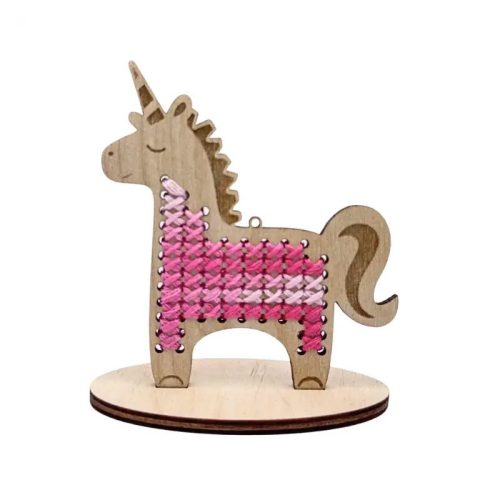 Z11436 Embroidery kit on plywood for children - Unicorn 7,5x6,5 cm