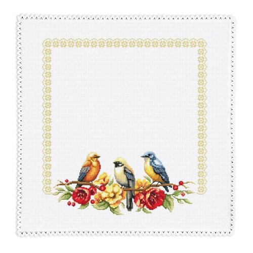 ZU10576 Napkin with birds 45x45 cm
