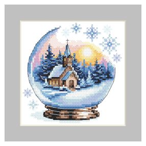 ZU10920 Christmas ball with a church 16x16 cm