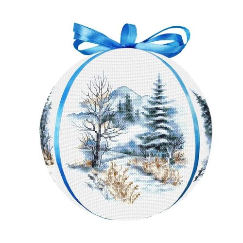 ZU10983 Christmas ball with a mountain landscap 15 cm