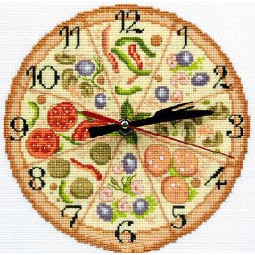 Cross stitch with clock