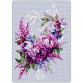 ci-070-004 Purple Silk Peonies 19x27 cm