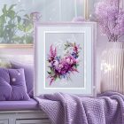 ci-070-004 Purple Silk Peonies 19x27 cm