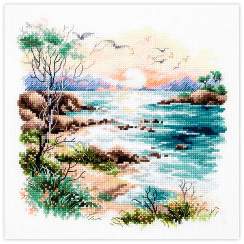 ci-070-016 Naplemente a tengernél 18x18 cm