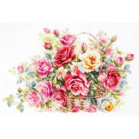  ci-070-019 Basket with Roses 40x26 cm