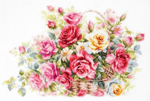  ci-070-019 Rózsás kosár 40x26 cm