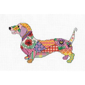 hc-1966a Patchwork Dog 18x11 cm