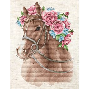hj-005 The Horse in Flowers 19x27 cm