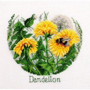 kl8-373 Floral tenderness. Dandelions 15x14,5 cm