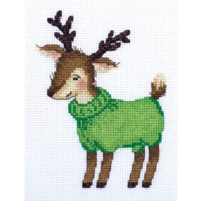 kl8-464 Fawn in a sweater 12,5x15,5 cm