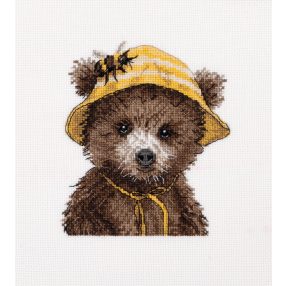 kl8-584 Bear the beekeeper 14.5x14.5 cm