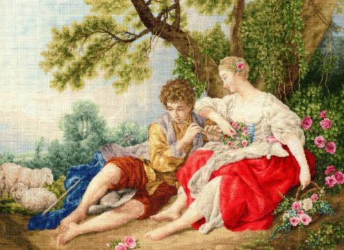 mk111 The shepherd playing the flute to the shepherdess 59x41,5 cm