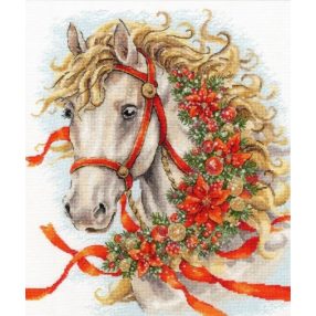mt031 Téli talizmán - karácsonyi ló 25x29 cm 
