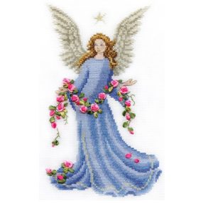 pf-0437 Angyal rózsákkal 15x23 cm